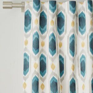 West Elm Blue Ikat Curtains